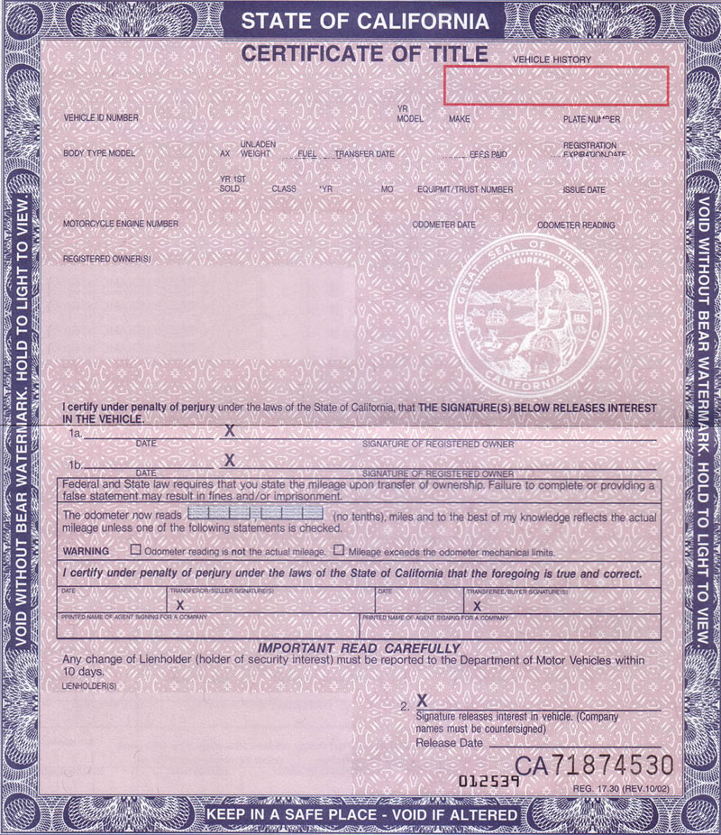 California Auto Title
